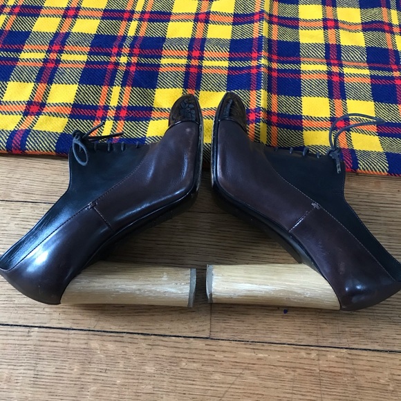 Yves Saint Laurent Oxford Wooden Block Heels Black - Picture 5 of 8